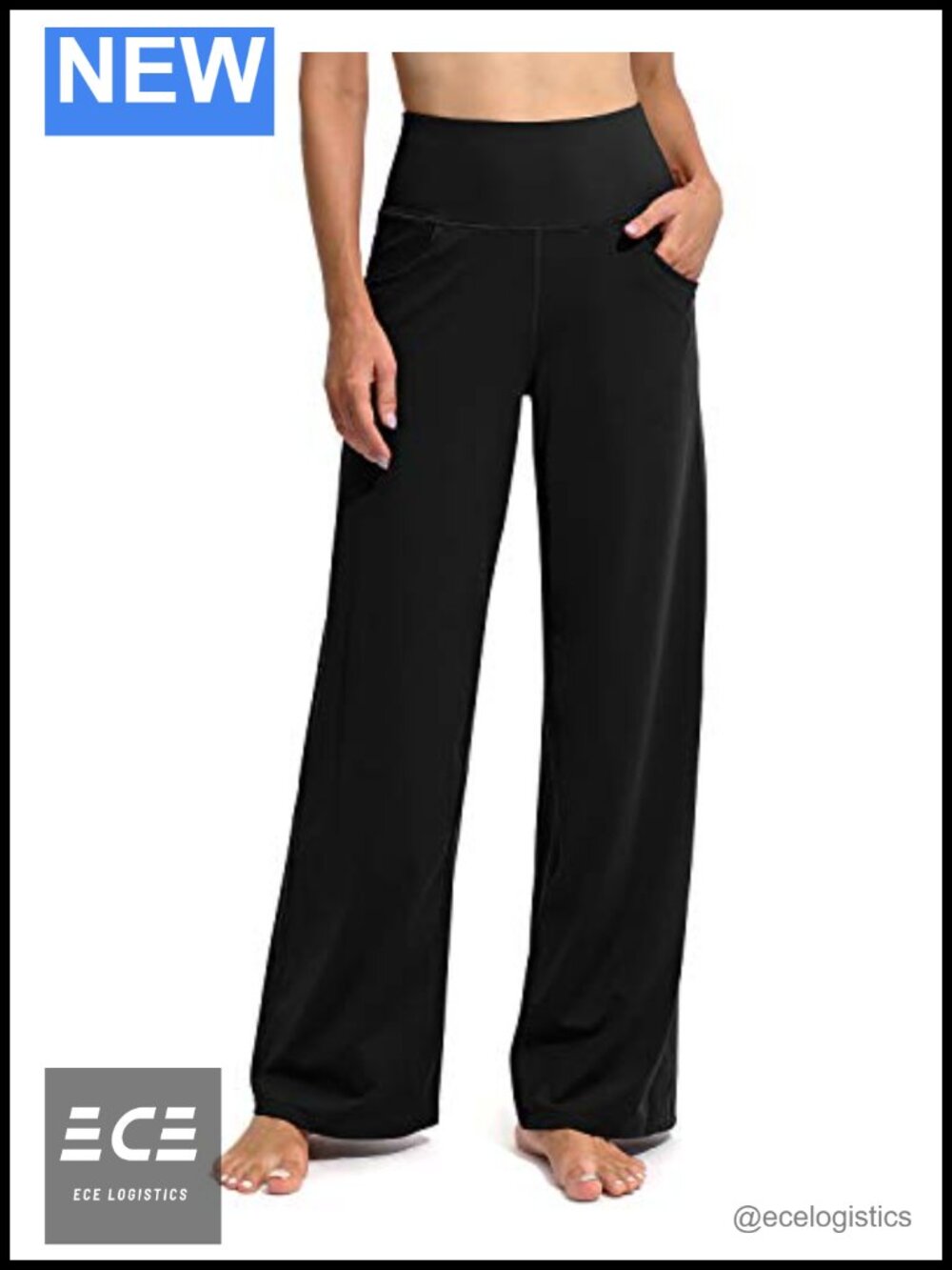 Promover Wide Leg Yoga Pants with Pockets High Waist Stretch Activewear